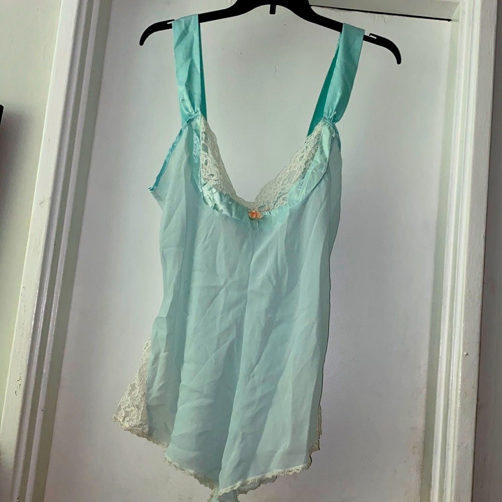 Aqua green nighttime romper